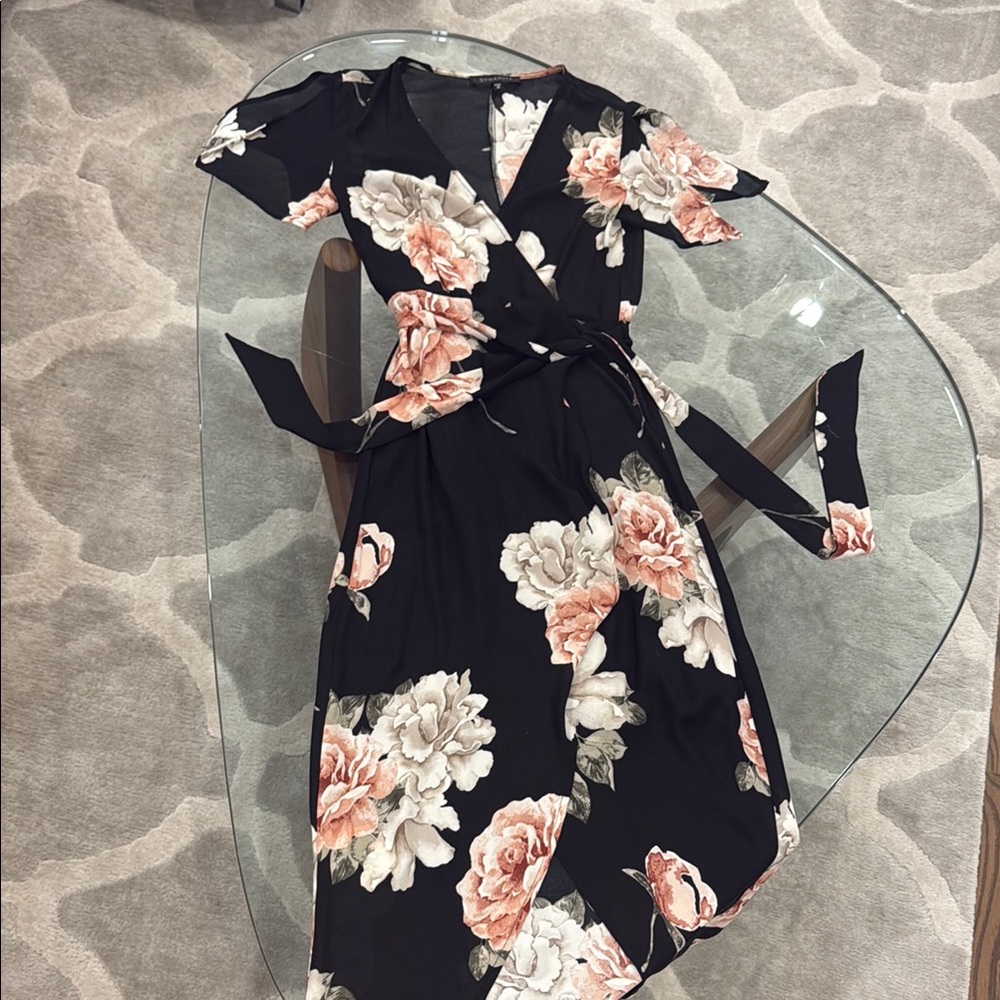 Dynamite Pink and Orange Asymmetrical Sundress with Flutter Sleeves